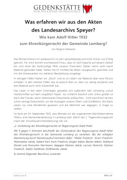 Was erfahren wir aus den Akten des Landesarchivs Speyer?