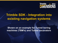 Trimble SDK - Trimble Dimensions 2014
