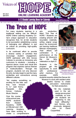 Voices of HOPE Community Newsletter - April 2014