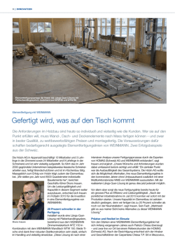 Gefertigt wird, was auf den Tisch kommt - Homag Group eXtranet