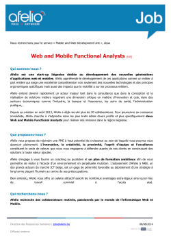 Web and Mobile Functional Analyst 201408