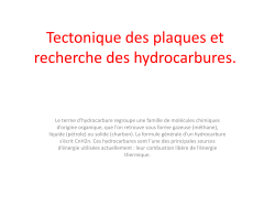 Tectonique des plaques et recherche des hydrocarbures.