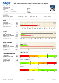 VLA Body Composition and Cellular Health