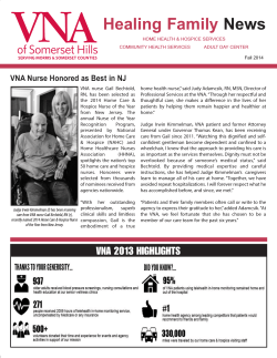 Fall 2014 Newsletter - VNA of Somerset Hills
