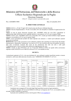 PAS - Ufficio Scolastico Regionale per la Puglia