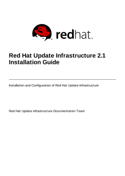 Red Hat Update Infrastructure 2.1 Installation Guide