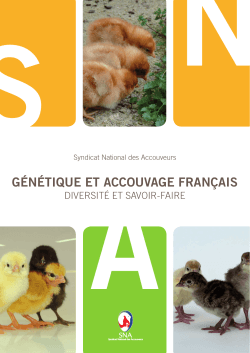 Plaquette Génétique et Accouvage français du 6
