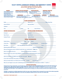 Client Registration Form - Valley Central Veterinary Referral and
