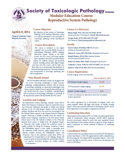 Modular Course Flyer - Society of Toxicologic Pathology