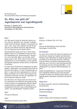 He, Alter, was geht ab? Jugendsprache und Jugendlinguistik
