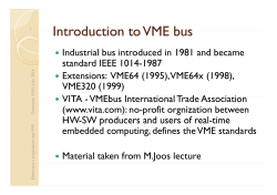 Introduction to VME bus Introduction to VME bus