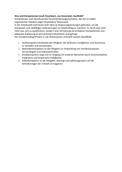 Was sind Kompetenzen (nach Erpenbeck, von Rosenstiel, Kauffeld