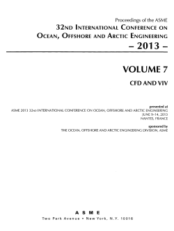 Proceedings of the ASME / Vol. 7 / CFD and VIV