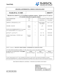 Sasol Italy MARLIPAL 31/1085 D001977