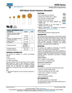 VDRS Series VDR Metal Oxide Varistors Standard