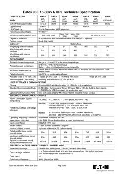 Eaton 93E 15-80kVA UPS Technical Specification