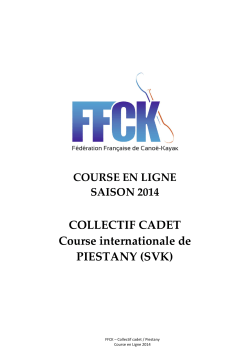 COLLECTIF CADET Course internationale de PIESTANY (SVK)