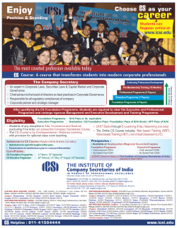 Poster Student ad. - The Institute of Company Secretaries of India
