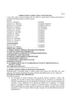 verbale 19 maggio 2014 n. 9 - Ordine degli avvocati di Ancona
