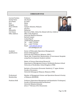 CURRICULUM VITAE Current Position Professor Family Name Che