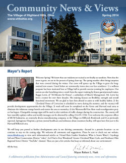 HH News Spring 2014 - the village of highland hills, ohio
