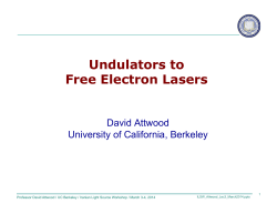 Undulators to Free Electron Lasers