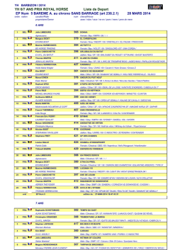 YH 6/7 ANS PRIX ROYAL HORSE Liste de Depart EP Num 5