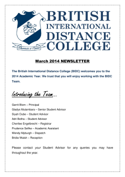 Introducing the Team… - British International College