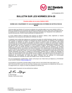 BULLETIN SUR LES NORMES 2014-30