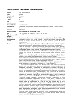 Insegnamento: Fitochimica e Farmacognosia