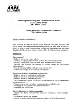 Direction g&eacute;n&eacute;rale Adjointe D&eacute;veloppement Social UTASI Grand