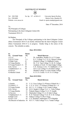 Inter-Collegiate Cricket (Men) Tournament 2014-15