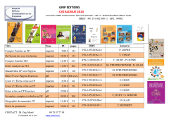 GRIP &Eacute;DITIONS CATALOGUE 2014
