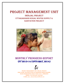 MPR May-2014 - Swajal Project Government Of Uttarakhand