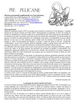 juillet 2014 - Paroisse personnelle la Croix glorieuse