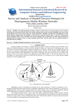 Survey and Analysis of Handoff Decision Strategies for
