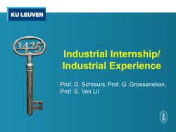 Industrial Internship/ Industrial Experience