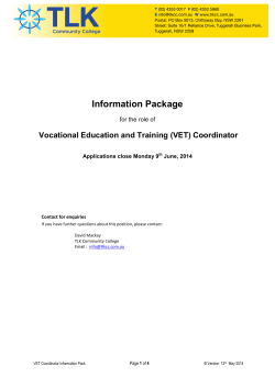 VET Coordinator Information Packx