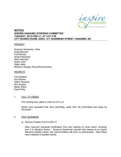 inspire nanaimo steering committee tuesday, 2014-feb