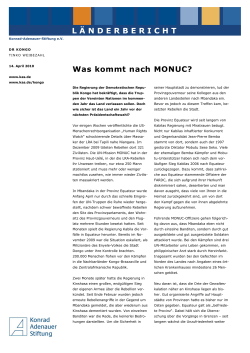 Was kommt nach MONUC? - Konrad-Adenauer-Stiftung