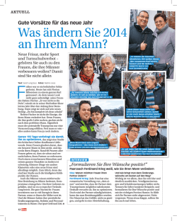 Was ändern Sie 2014 an Ihrem Mann?