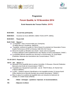 programme forum SNQ 2014