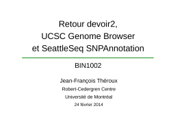 Retour devoir2, UCSC Genome Browser et SeattleSeq