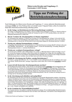 Betriebskostenabrechnungen - Mieterverein Dresden