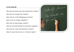 In der Zukunft Was wirst du heute nach dem Deutschkurs machen