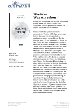 Was wir erben - Verlag Antje Kunstmann GmbH