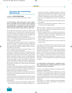 Il parere del reumatologo territoriale