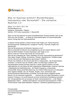 Was ist Hypnose wirklich? Wundertherapie - Firmendb.de
