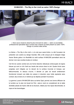 HI-MACS® – The Sky is the Limit au salon 100% Design