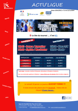 21 Novembre 2014 - Ligue de Handball des Pays de la Loire